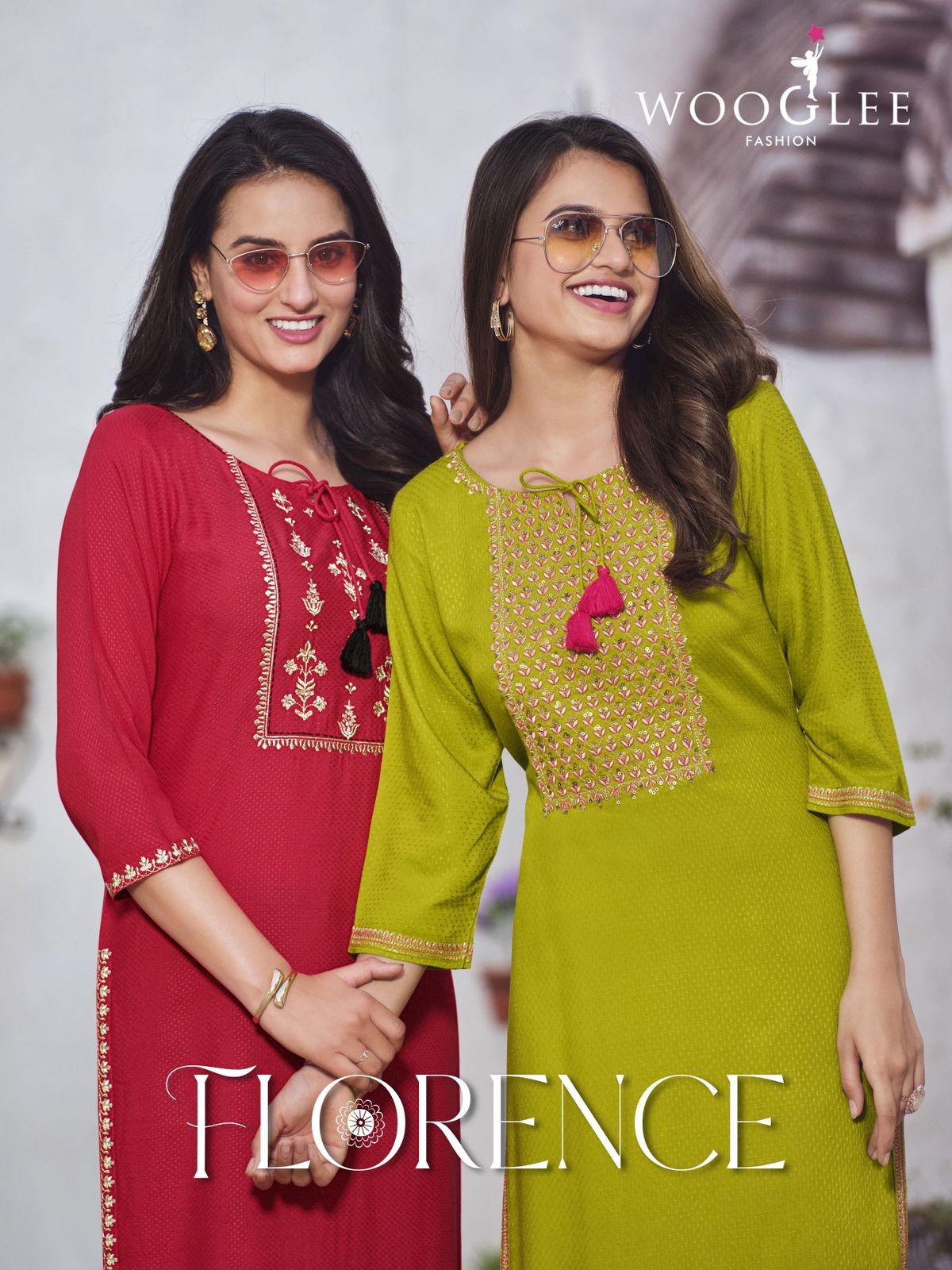 Florance By Wooglee 12001-12006 Designer Kurtis Catalog